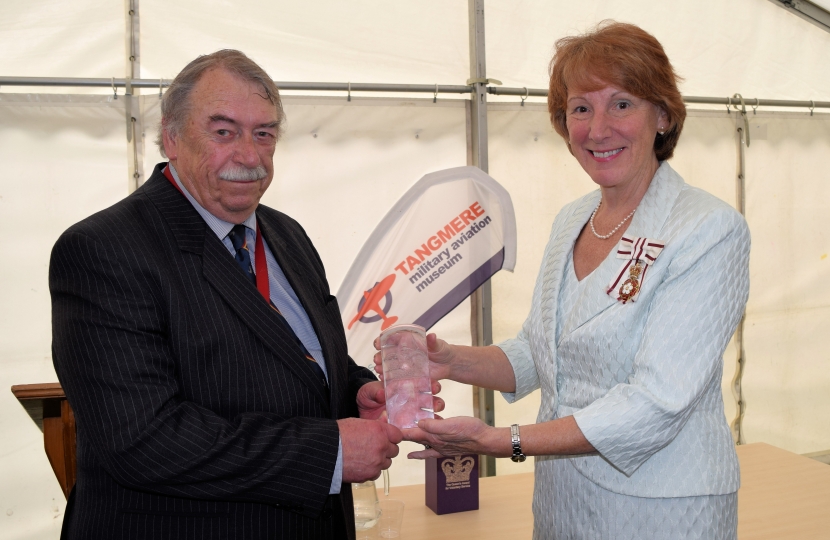 Museum’s Chairman, Group Captain David Baron and the Lord Lieutenant of West Sussex, Mrs Susan Pyper