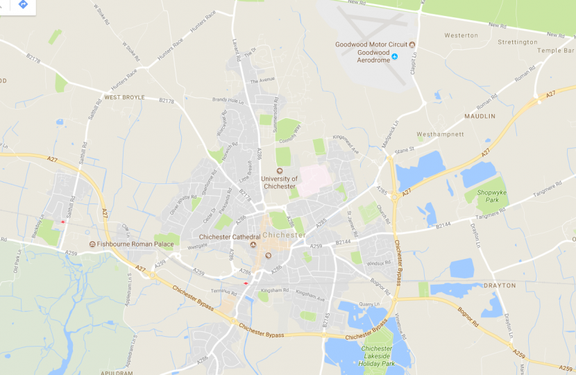 Map of Chichester (A27)