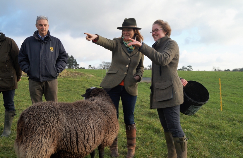 Gillian with sheep farmer
