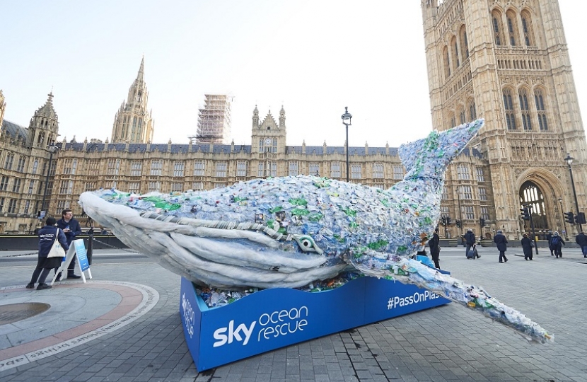 Whale of Plastic outside Parliament 