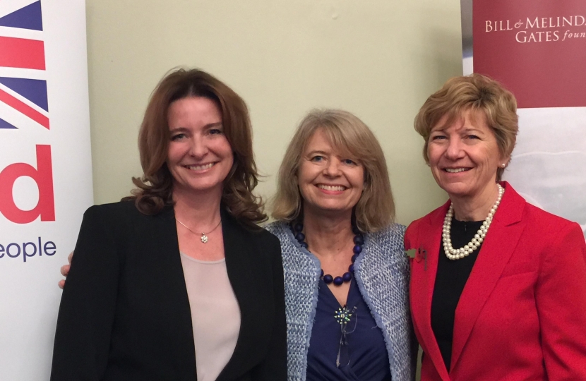 Gillian with Sue Desmond-Hellmann and  Harriet Baldwin MP, Minister of State