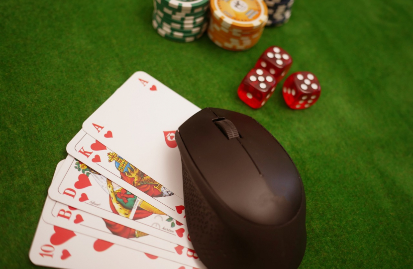 Computer Mouse on Playing Cards