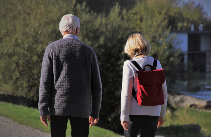 Elderly Couple Walking 
