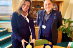 Gillian Keegan MP (left) met with Andrew Green (right), the CEO of Chichester College Group, earlier this year following their awarding of the prestigious Queen’s Anniversary Prize for education.