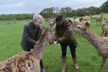 Gillian with Damian Hinds MP (East Hampshire) at Sky Park Farm